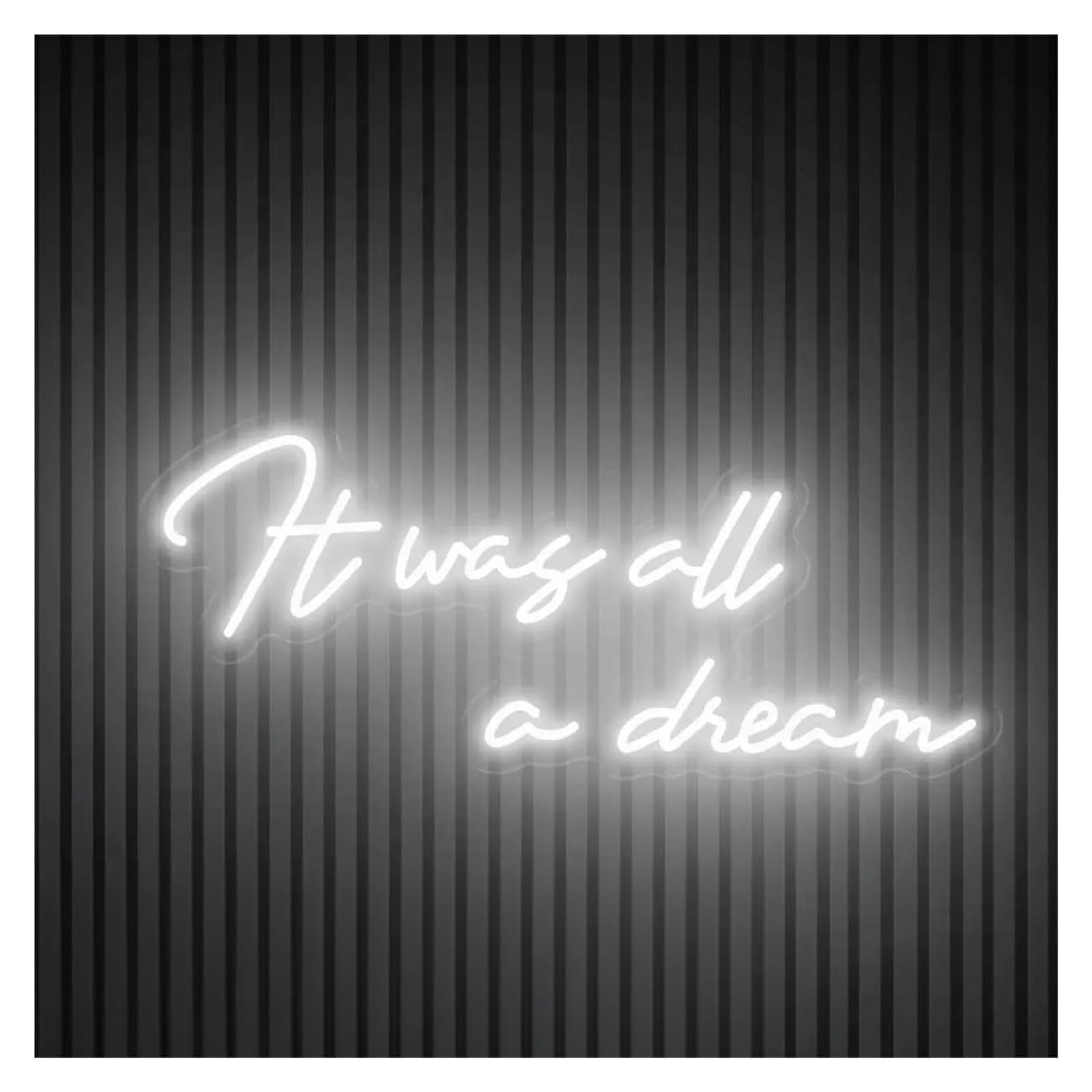 LEMST Signs Lamp It was All A Dream Neon Sign Dimmable USB Powered for Kids Teens Bedroom Bar Beer Club Home Wall Art Decor 15.75inx8.66in(White)
