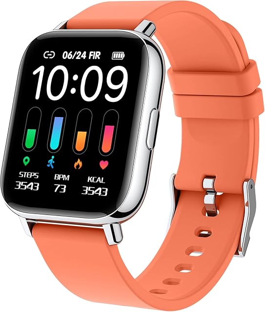Smart Watch Men Women, 1.69" Fitness Tracker with Sleep/Heart Rate Monitor, Calorie/Step Counter Fitness Watch 24 Sports Modes, Shared GPS Smartwatch, I-PX68 Waterpoof Activity Tracker for Android iOS
