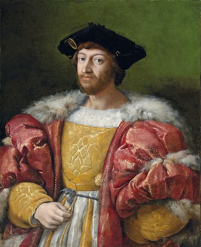 Tableau portrait de Lorenzo Di Medici par Raphaël impression d'art sur toile pour mur 60x90cm