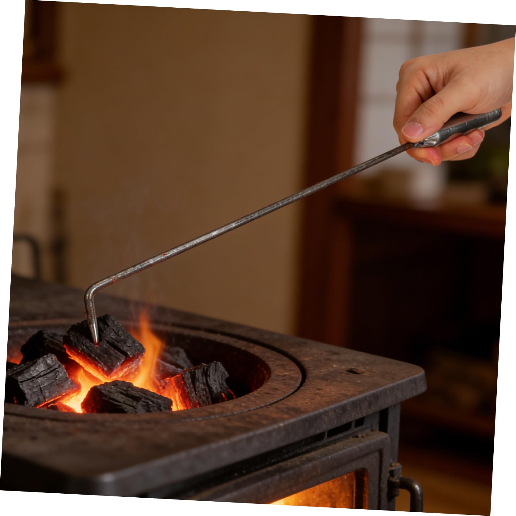 Eisen Schürhaken Für Feuerstelle Langer Griff Stabil Und Komfortabel Vielseitig Einsetzbar Für Grill Und Kamin Werkzeug Für BBQ Und Kaminzubehör