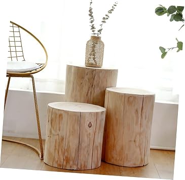 Wooden Stool for Decorative Use Sturdy Small Craft Stool Versatile Bedside Table Rustic Design for Height