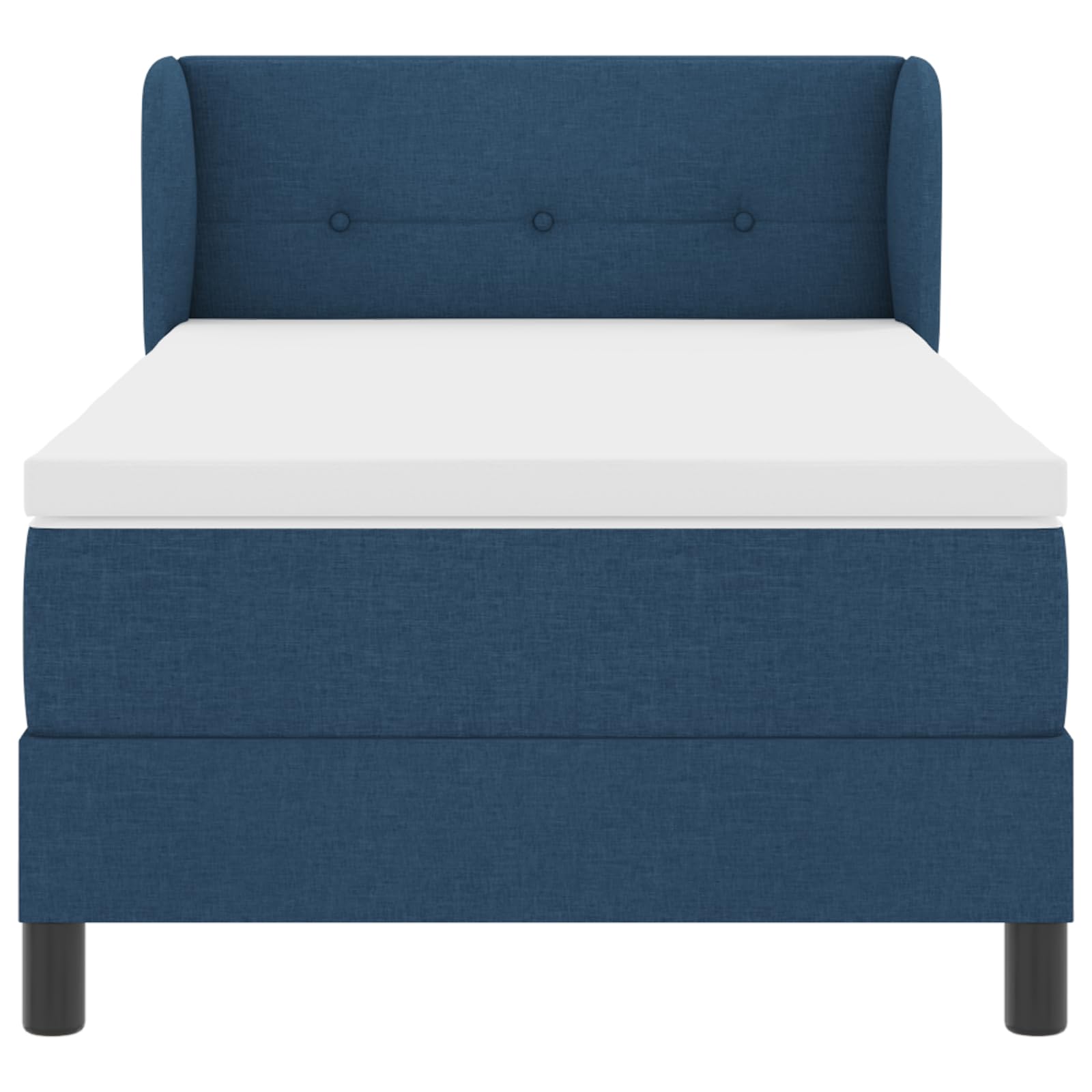 Cama con somier con colchón azul, 90 x 190 cm, tejido de muelles ensacados medio-firme, transpirable, funda extraíble