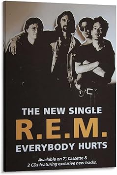 Amazon R E Mバンドのポスターがかっこいい キャンバスポスター寝室の装飾スポーツ風景オフィスルームの装飾ギフト キャンバスポスター壁アートの装飾リビングルームの寝室の装飾のための絵画の印刷 16x24inch 40x60cm ウォールステッカー オンライン通販