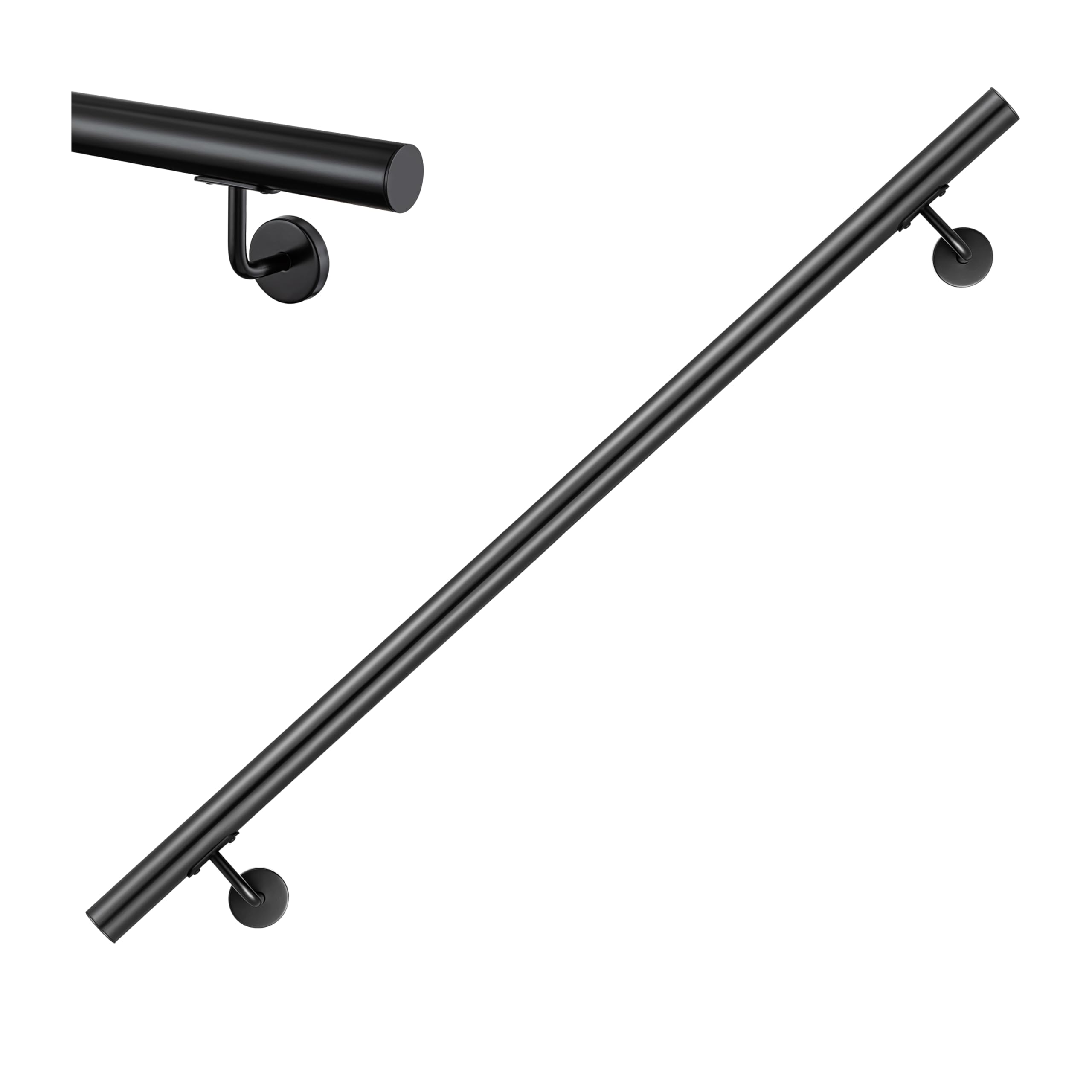 Stair Handrail Wall Mounted Handrail Indoor & Outdoor Handrail 180CM