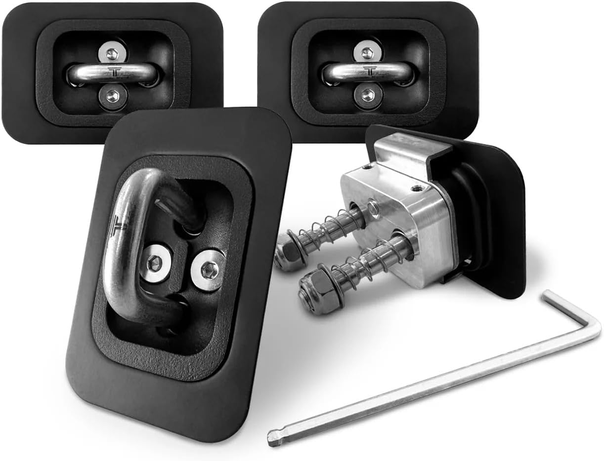 Titan Anchors Ultra-Premium Stealth Retractable Truck Bed Tie Down Anchors (4-Pack)