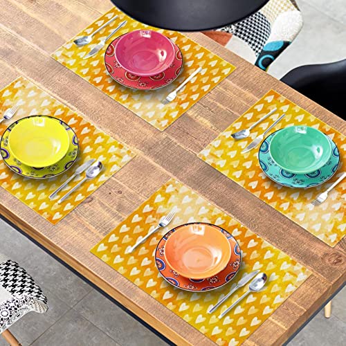 Sets de table à manger jaunes lot de 6 protection table rectangulaire - 8