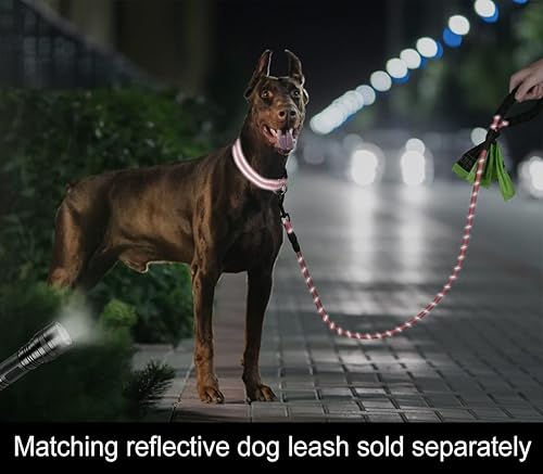 Miniatura 4 de Taglory Collares de perro personalizados, collar reflectante bordado para perro con nombre y número de teléfono, collar de perro de nailon ajustable