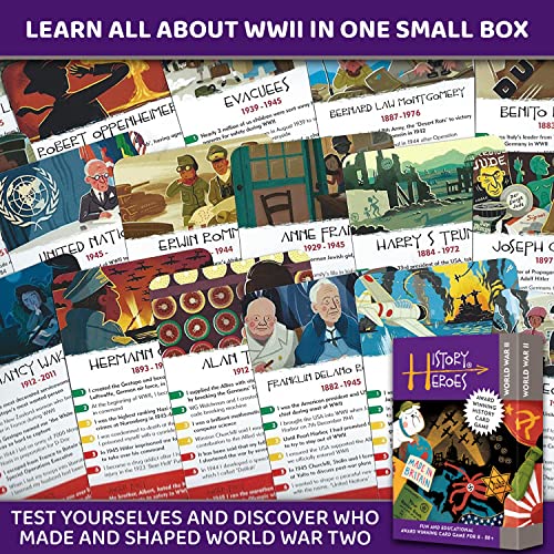 History Heroes: World War II - History Quiz Card Game for Kids, Adults, Game Night - Family Friendly, Educational Travel Game About World War II - Image 7