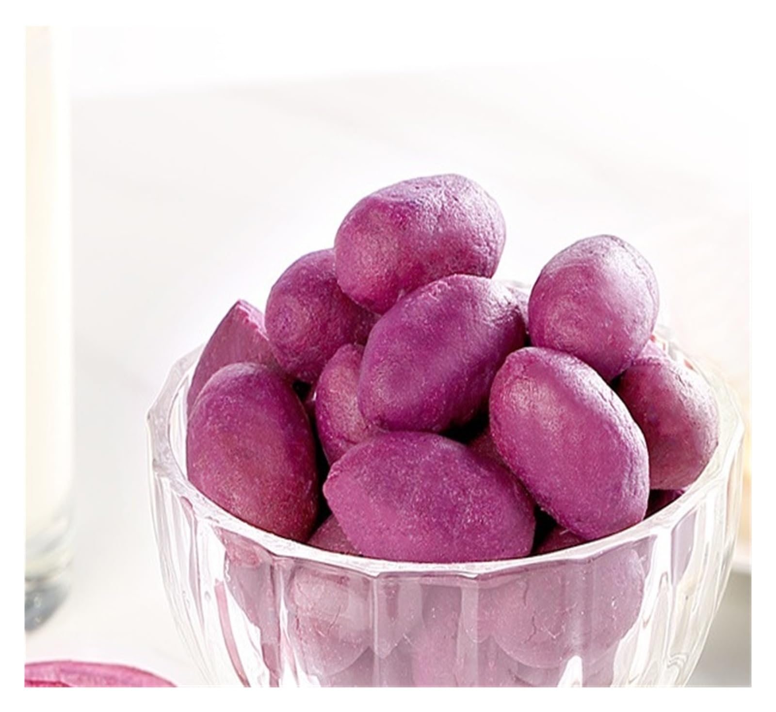 Bestore Patatas dulces moradas aromáticas, 100 g, refrigerio for antojos y relleno, adecuado for ver programas, chips de batata morada, batatas secas, refrigerio(3pcs)
