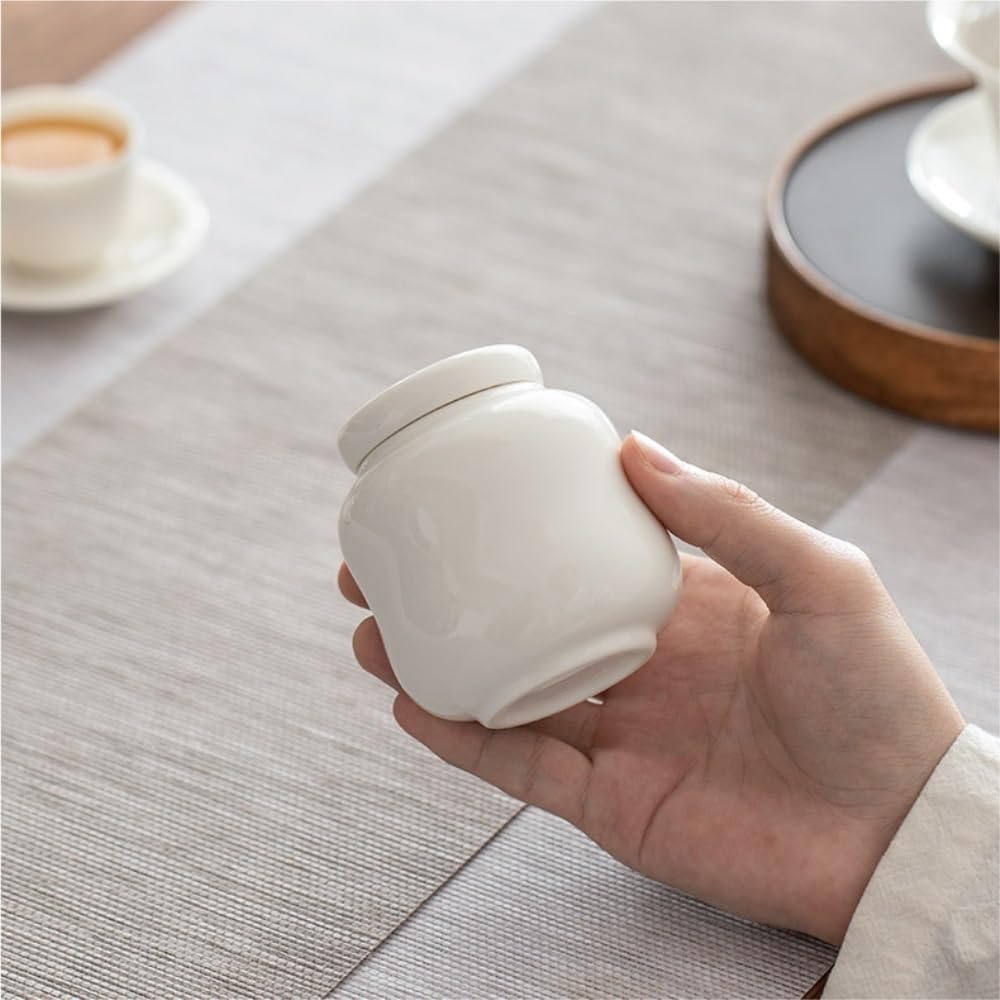 Organizery i pojemniki na herbatę Białe porcelanowe puszki do przechowywania herbaty w hurcie Puszki hermetyczne Pojedyncze puszki Ceramiczne puszki hermetyczne (A)