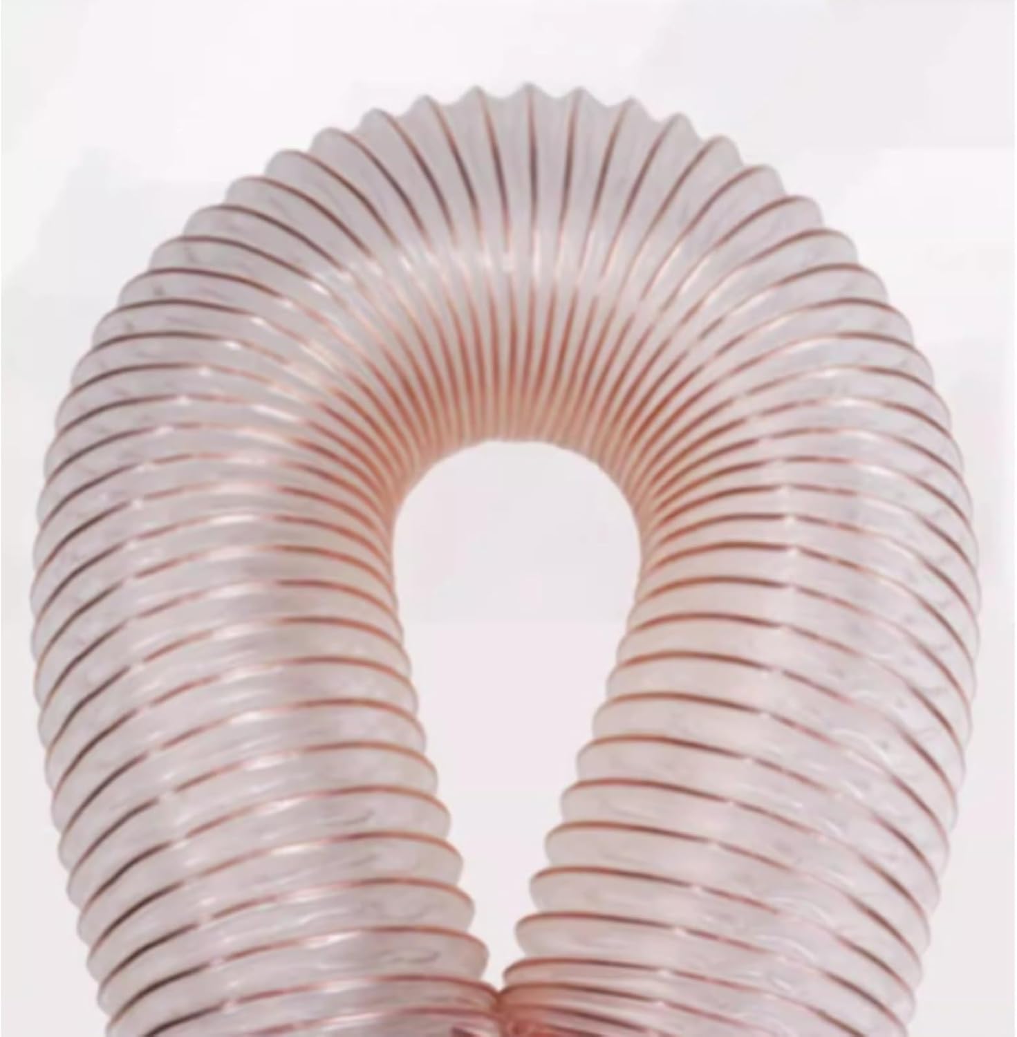 Industrial Exhaust Hose, High-Temperature Resistant, Transparent Corrugated Ducting for Vacuum and Conveyor Applications