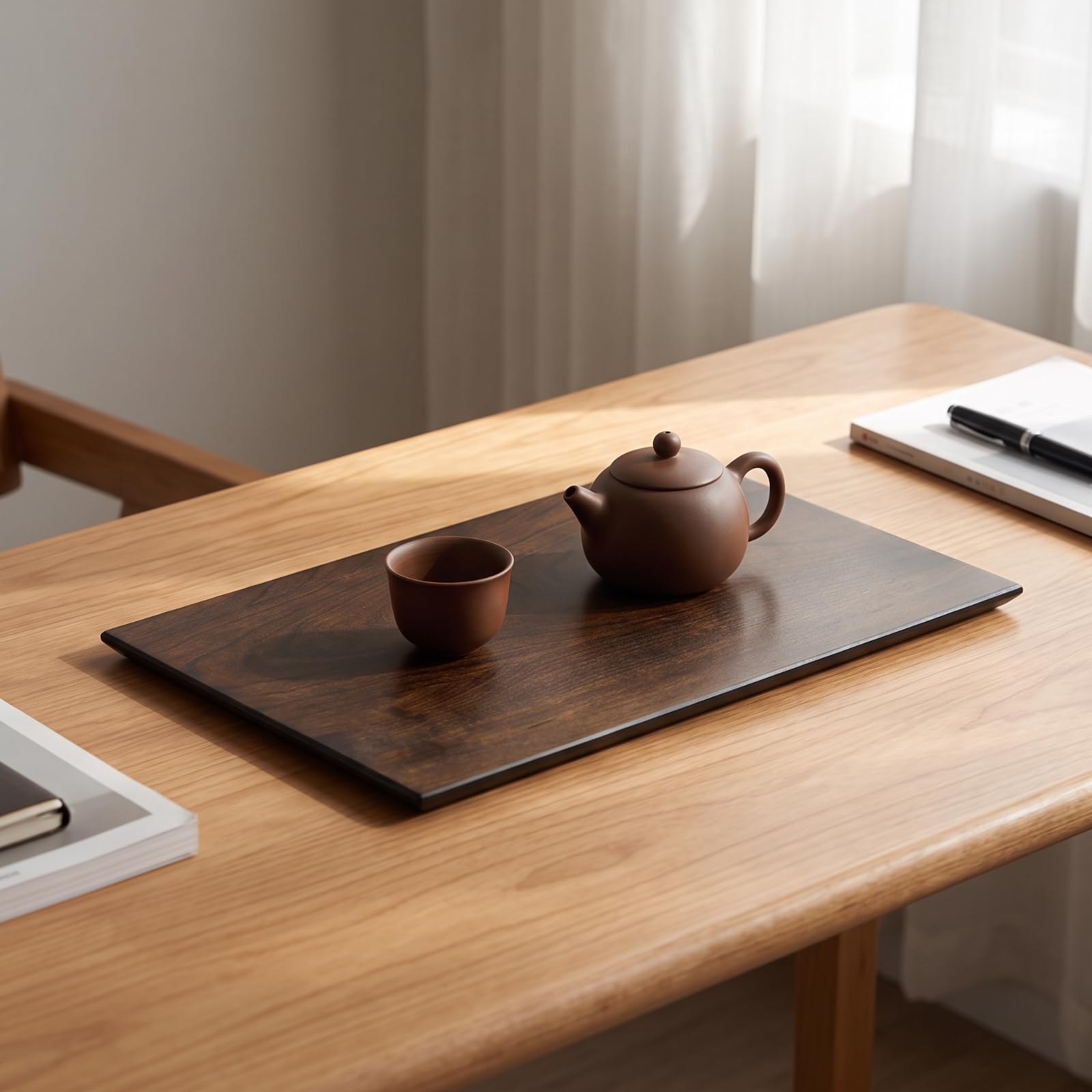 Plateau Service en Bois, 35 × 35 × 1 Cm