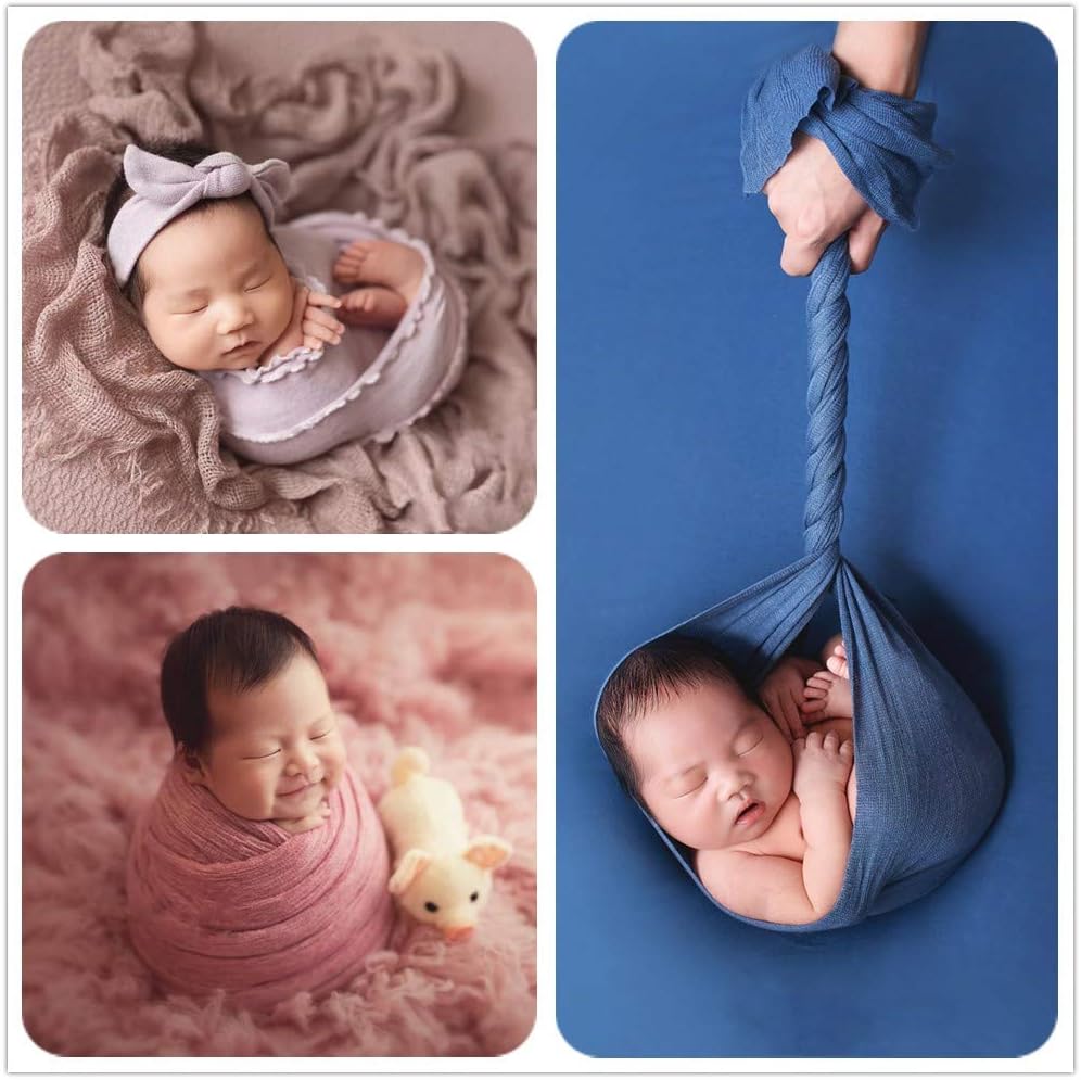 Zeroest Baby Photography Props Blanket Newborn Photo Shoot Outfits Infant Photos Wrap (Blue)