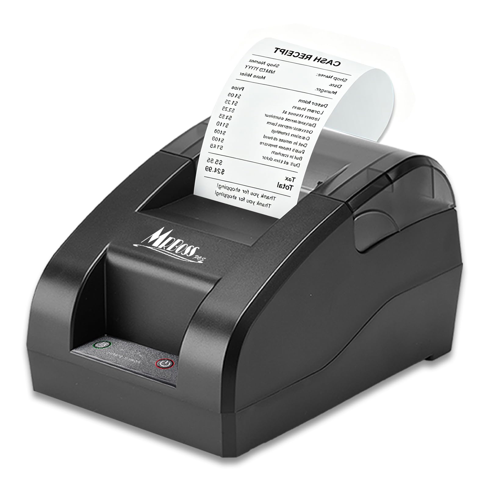 mrboss 2“ 58mm pos cash register portable thermal receipt printer with high speed printing usb+bluetooth interface for supermarket restaurant retail sales kitchen support windows android mac