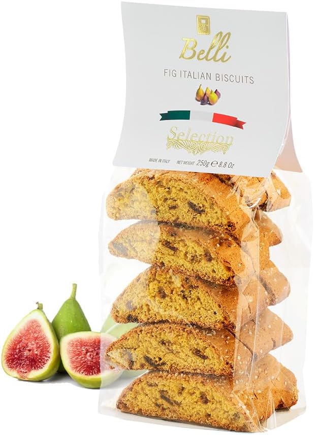Italian Figs Biscotti | Made in Tuscany, Italy | Belli Traditional Semi Soft Biscuits