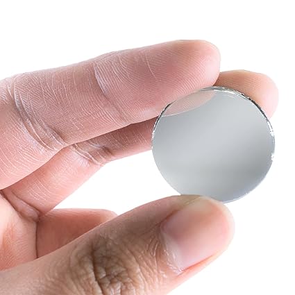 VINAYAK GALLERY 1 Inch Round Shape Mirror for lippan Art for Jewellery Making,Other Craft Work (50 Pieces) 1 Free Fabric Glue