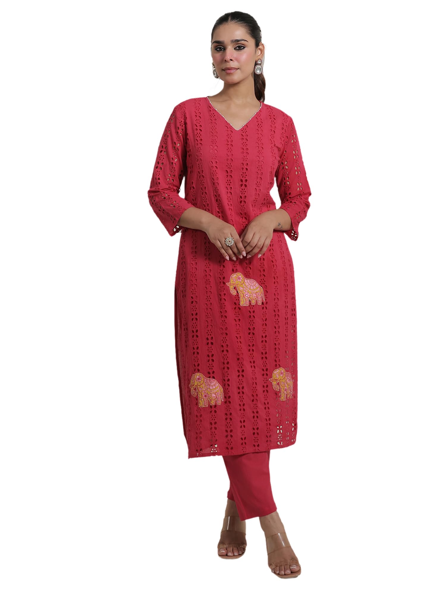 indo era Women's Cotton Ethnic Co-Ord Set | Kurta Pant Set | Stylish Cotton Suit Set for Women,12239-picture-54