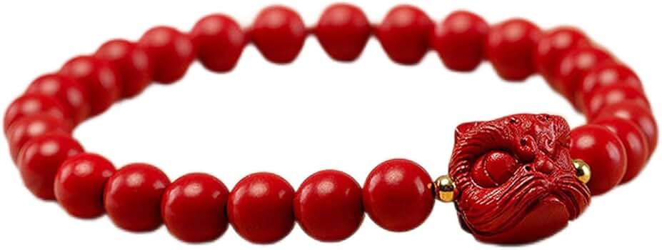 Amazon | ブレスレット 風水お守りブレスレット 辰砂水晶 開運赤玉