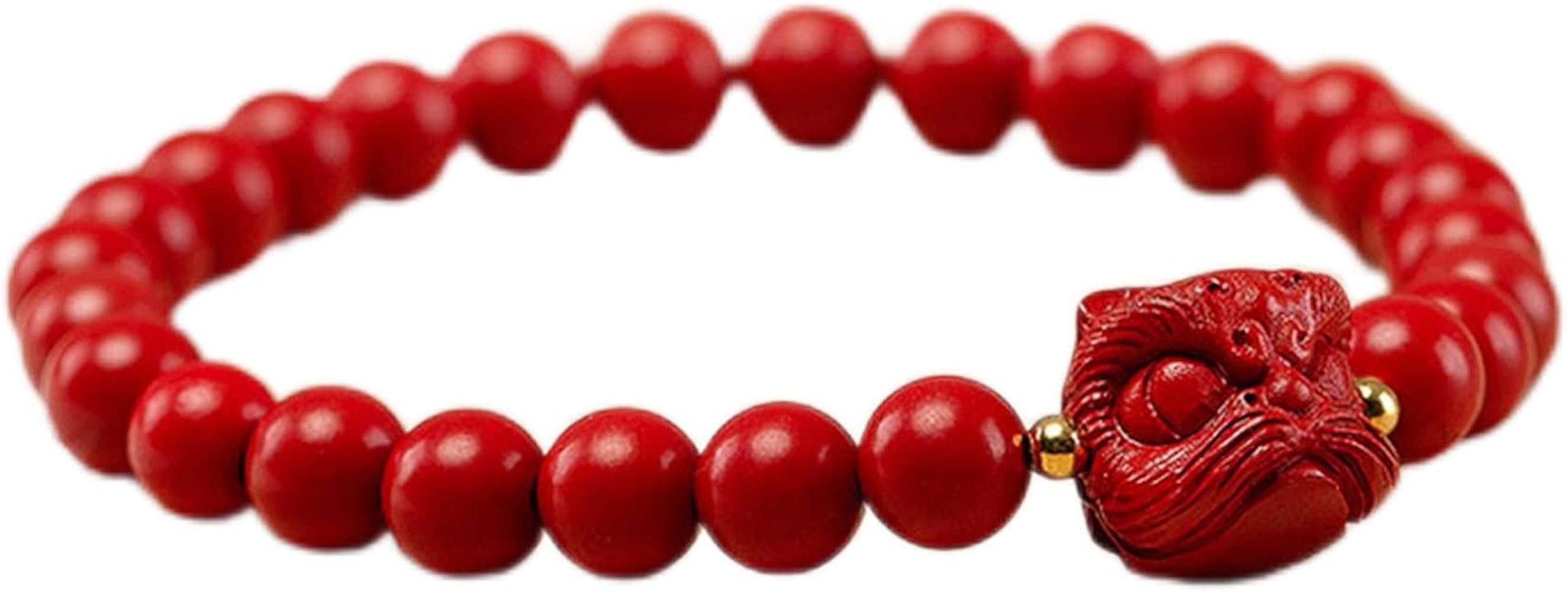 Amazon | ブレスレット 風水お守りブレスレット 辰砂水晶 開運赤玉