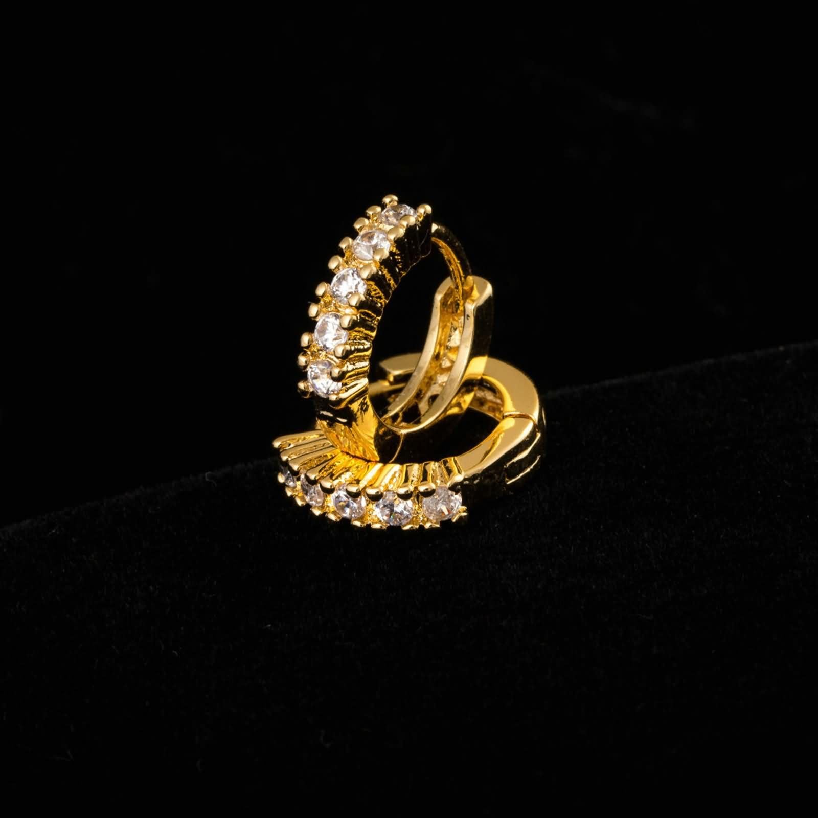 Ohrringe Hochzeit Damen 9K / 14K / 18 Karat Gold, Rund mit Moissanit, Damenohrringe Gold Creolen