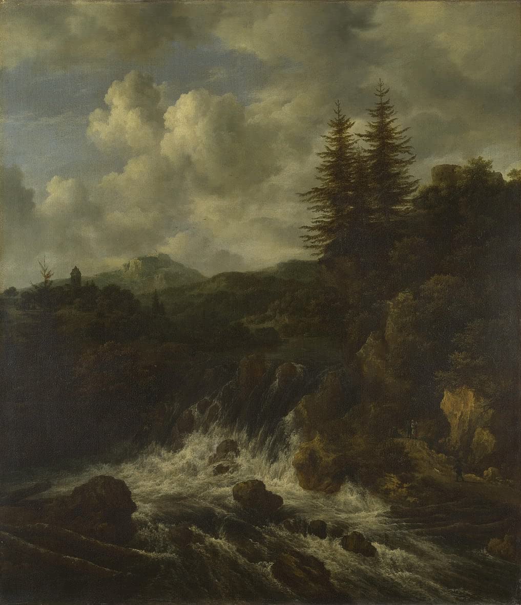 Cuadro de paisaje jacob van ruisdael con cascada lienzo para decoracion salon 60x90cm 5