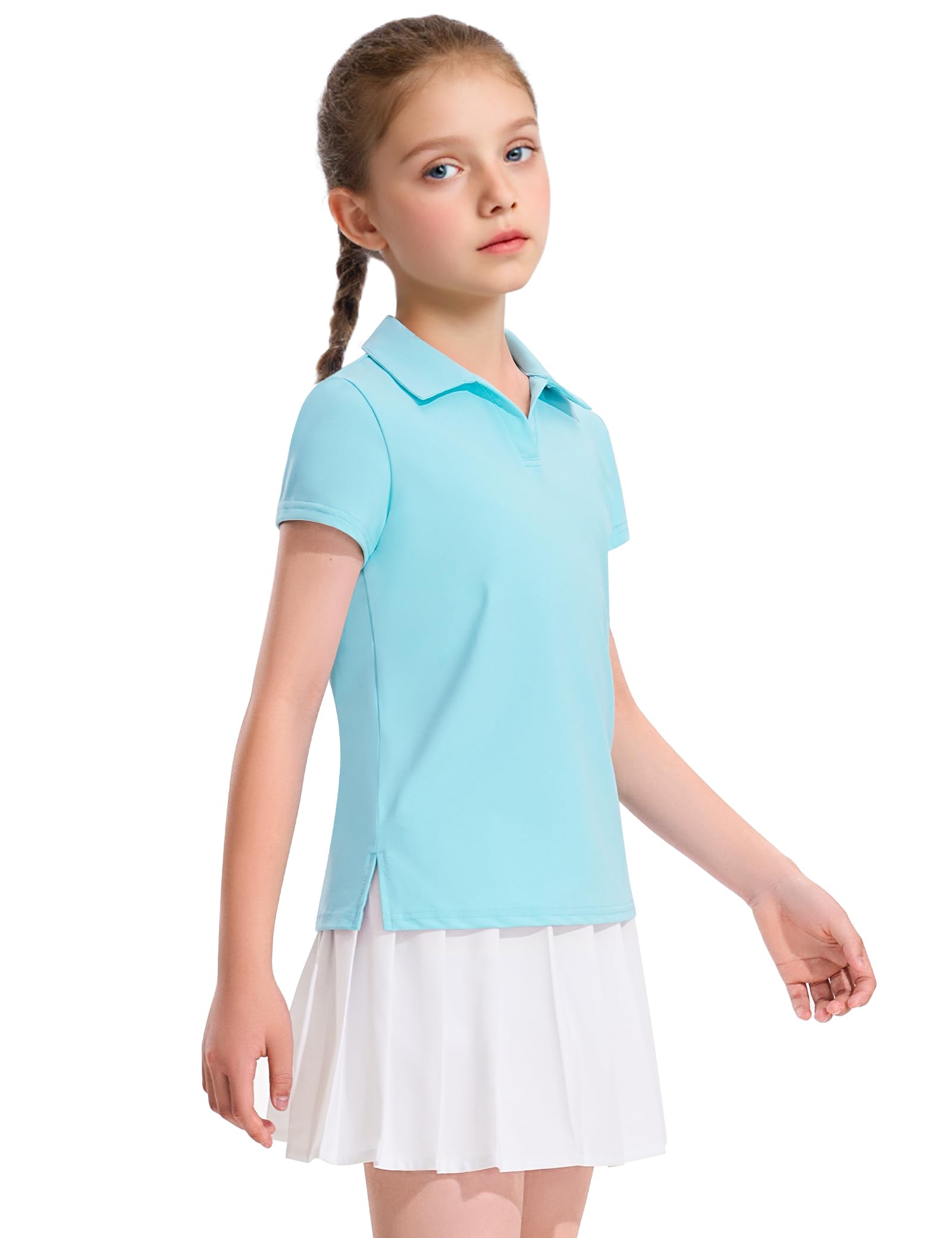 KEREDA Girls Polo Shirts Golf Tennis School Uniform T Shirts Quick Dry Tops