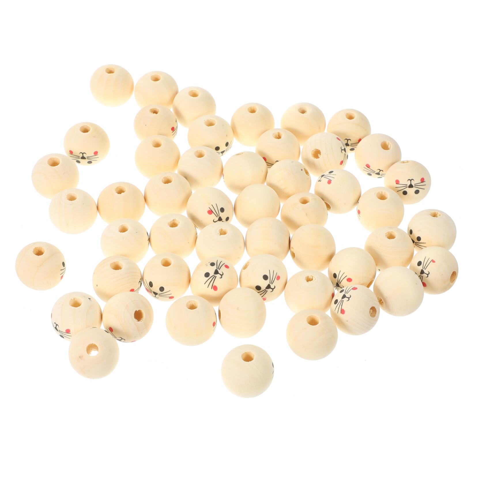 Lurrose 5 Ensembles Perles Rondes Perles De Lettres Kit De d'argile Pendentifs Métier À Tisser Nombres Charmes Perle Artisanale en Bois De Bois Artisanales 50 Pièces * 5