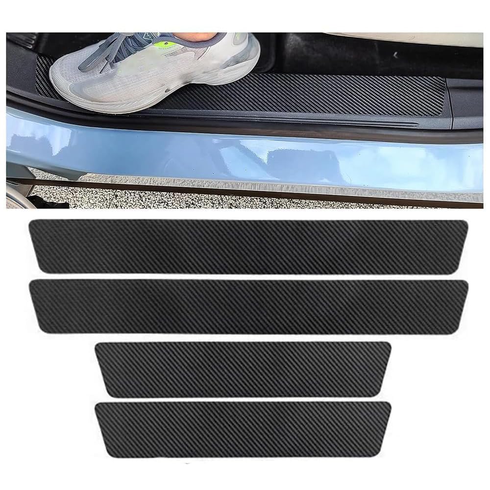 Car Door Sill Scuff Plates for Renault 5 E-Tech 2024 2025 4 Pcs Anti-Scratch Entry Guard Door Step Protectors Paint Protection