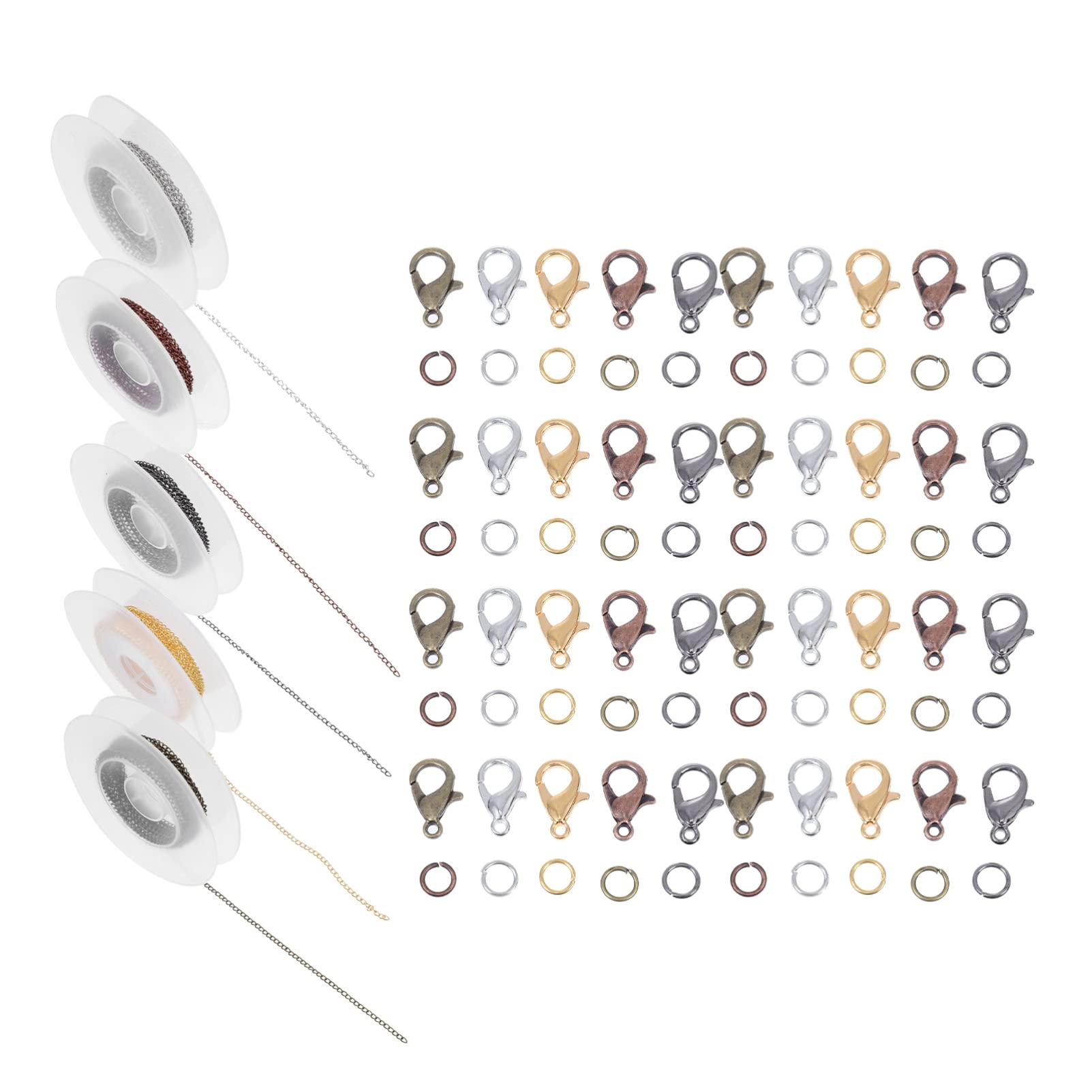 Colgante 2 Piezas para Pulsera Suministros extraíbles Cadenas Joyería Hebillas Salto Conexión Cierres Collares (como se muestrax5pcs 300X0.3cmx5pcs)