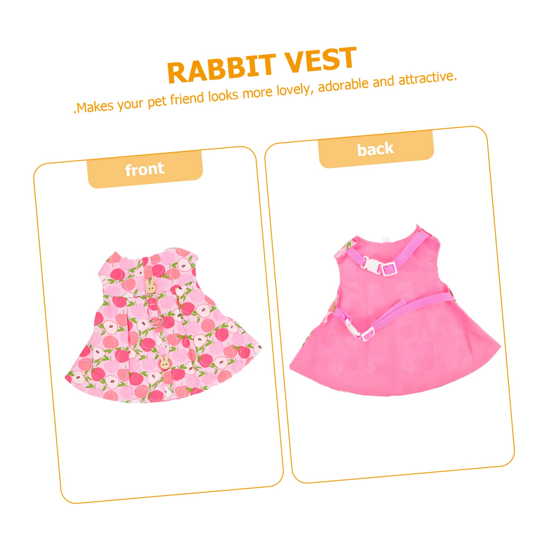 Ipetboom 6sets Pettorine Per Conigli e Cincillà Con Guinzaglio Abbigliamento Per Animali Domestici Stile Gilet Con Design Ergonomico Per Uscite e Foto Stroberry Pineapple