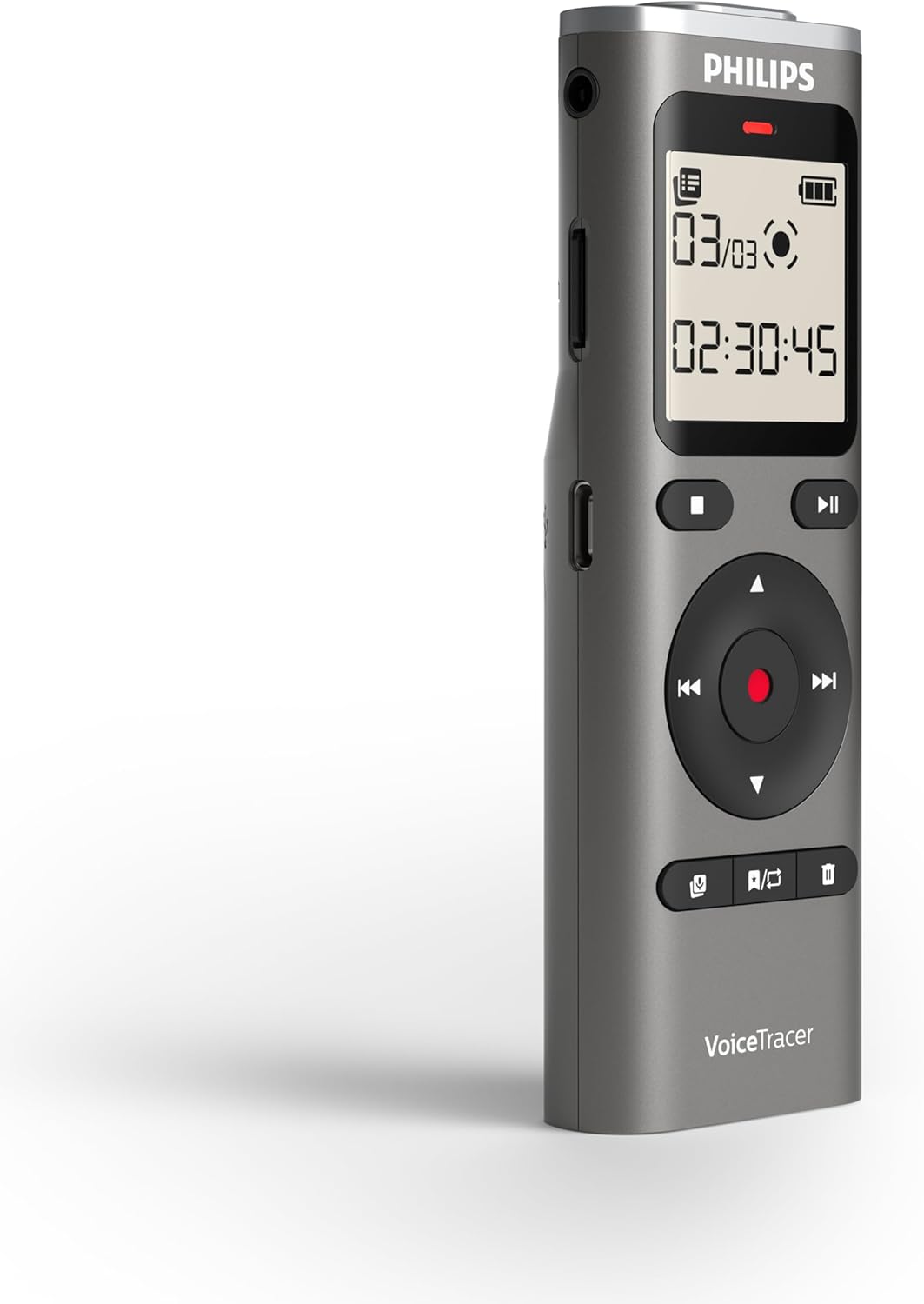 Philips DVT1170 VoiceTracer, Audio Recorder, 8GB, Micro SD Card Slot, 360° Microphone for Excellent Sound