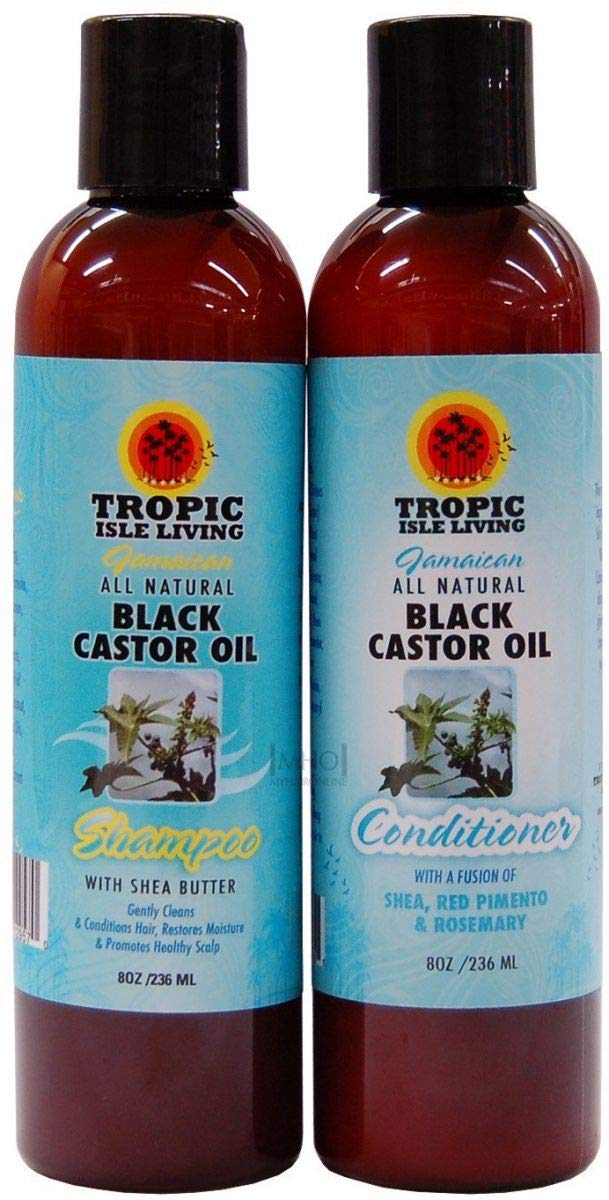 Tropic Isle LivingJamaican All Natural Black Castor Oil Hair Care Combo Set-I