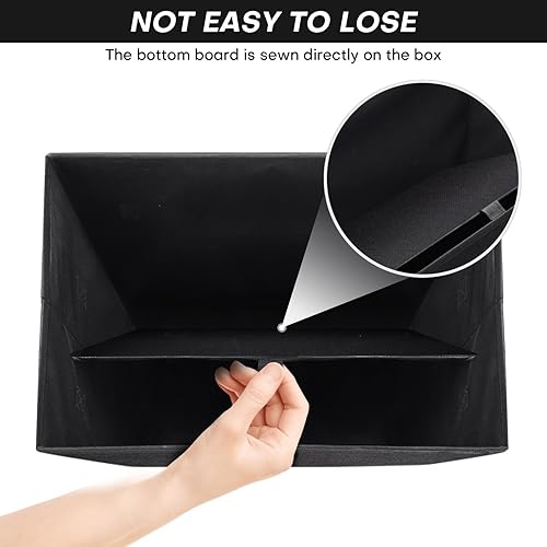 Miniatura 4 de Contenedores de almacenamiento apilables plegables grandes de 42 cuartos de galón con tapas (paquete de 3), de tela y lino, organizadores con