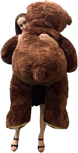 Miniatura 9 de Oso de peluche gigante en caja grande totalmente relleno y listo para abrazar enorme oso de peluche suave de 5 pies color marrón oscuro animal de