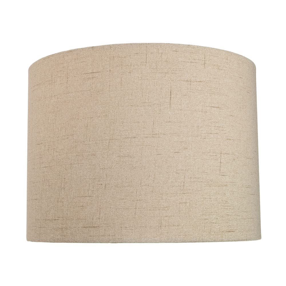 Contemporary and Sleek 10 Inch Taupe Linen Fabric Drum Lamp Shade 60w Maximum | 25cm Diameter | for Table Lamp or Pendant by Happy Homewares