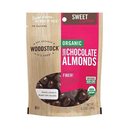 Woodstock Farms Almendras orgánicas de chocolate negro - 7 oz