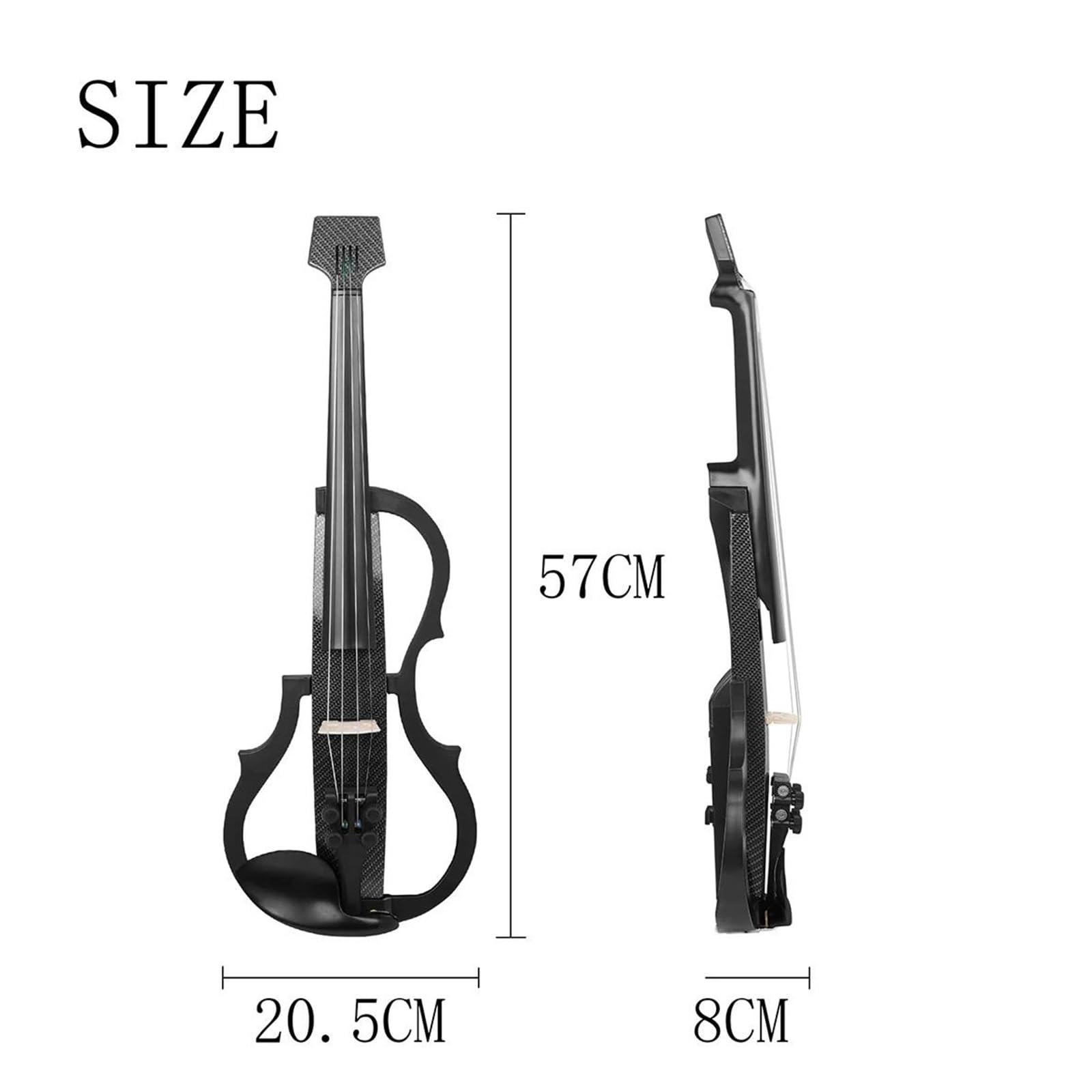 Violino Elettrico 4/4 Con Corpo In Fibra Di Carbonio ABS E Accessori Per Strumento A Corda Violino