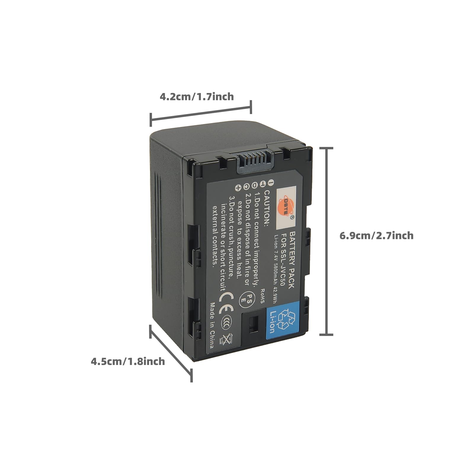 DSTE Repuesto Batería para JVC SSL-JVC50 HM600 HM650 GY-LS300 SLR Camera