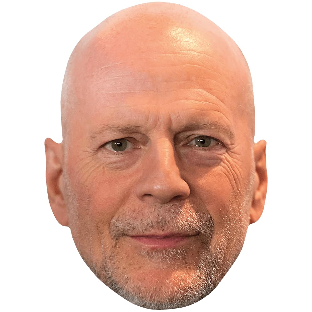 Celebrity Cutouts Lifelike Bruce Willis (Stubble) Celebrity Mask, Flat Card Face, Fancy Dress Mask