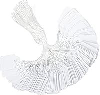 Vista 9 de joycraft 500 etiquetas de precio con cuerda adjunta, etiquetas colgantes de papel kraft de 1.4 x 1.8 pulgadas, etiquetas de visualización