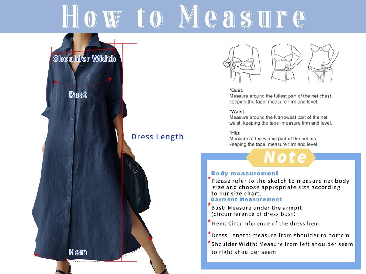 chouyatou Women's Spring Button Down Cotton Shirt Dress Summer Flowy Side Slit Maxi Shift Dress - Image 5