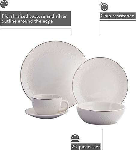 Miniatura 9 de Juego de vajilla Corona de 16 piezas de loza  Caoba beige