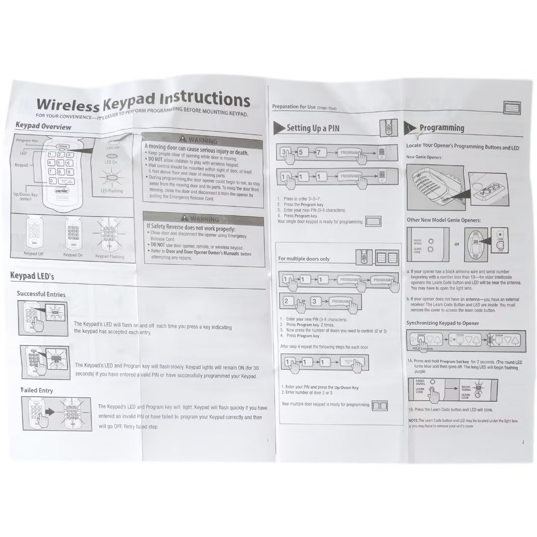 GReady Intelligent Informeter TOUCH 説明書付 Amazon.com: Remote Wireless Keyless Keypad Opener for Genie Garage