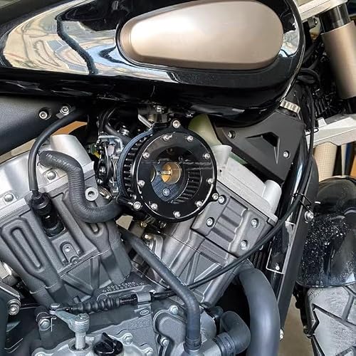 nettoyeur d'air moto Filtre à Air pour moto, systèmes d'admission de filtre à Air Vintage Convient pour Benda BD300 V302C, Convient pour Keeway v-cruise 125(Black red) – vue 2