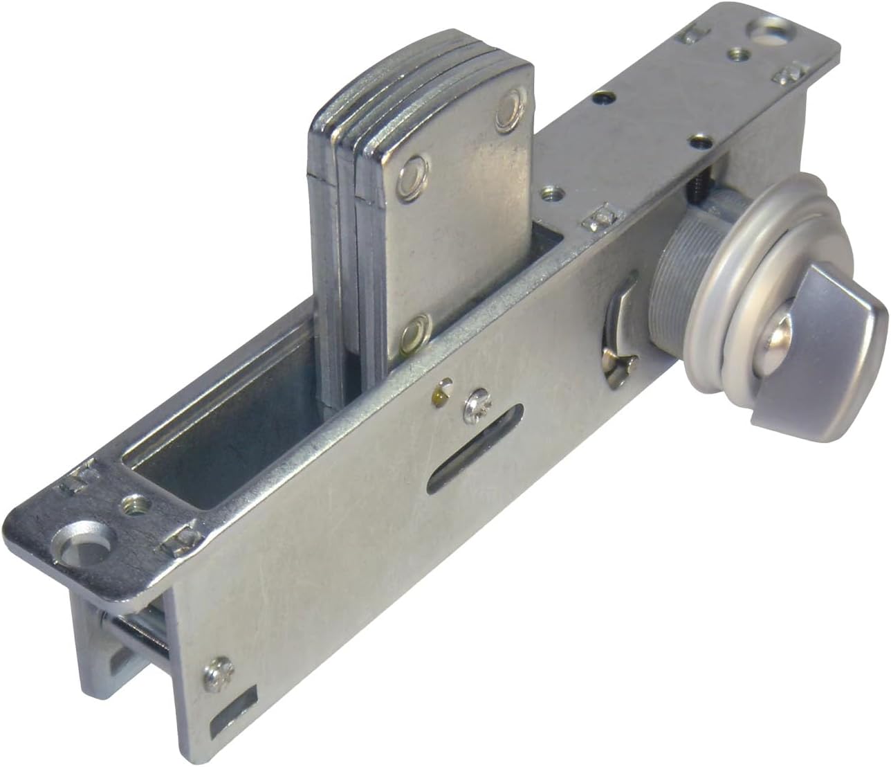 Commercial Door Lock with Deadbolt ，Storefront Door Mortise Lock，Swing Deadbolt & Cylinder Combo, with Key for Aluminum/Zinc Alloy Shop Doors,Silver 1-1/8" Backset