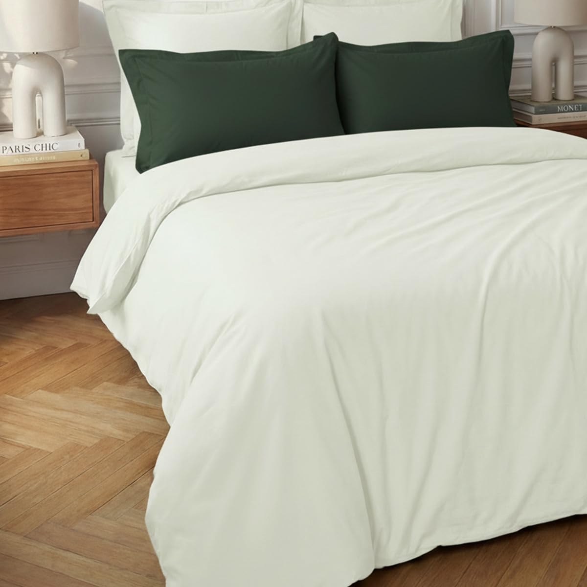 Sensei Maison - Housse de Couette en Percale Coton Soft Percale - 260x240 cm - Ecru