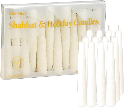 Miniatura 19 de Rite Lite - Velas de Shabbat - 12 piezas - Empaquetadas en una hermosa caja con una tarjeta artística regalos de Shabat, velas rosas de Shabbos