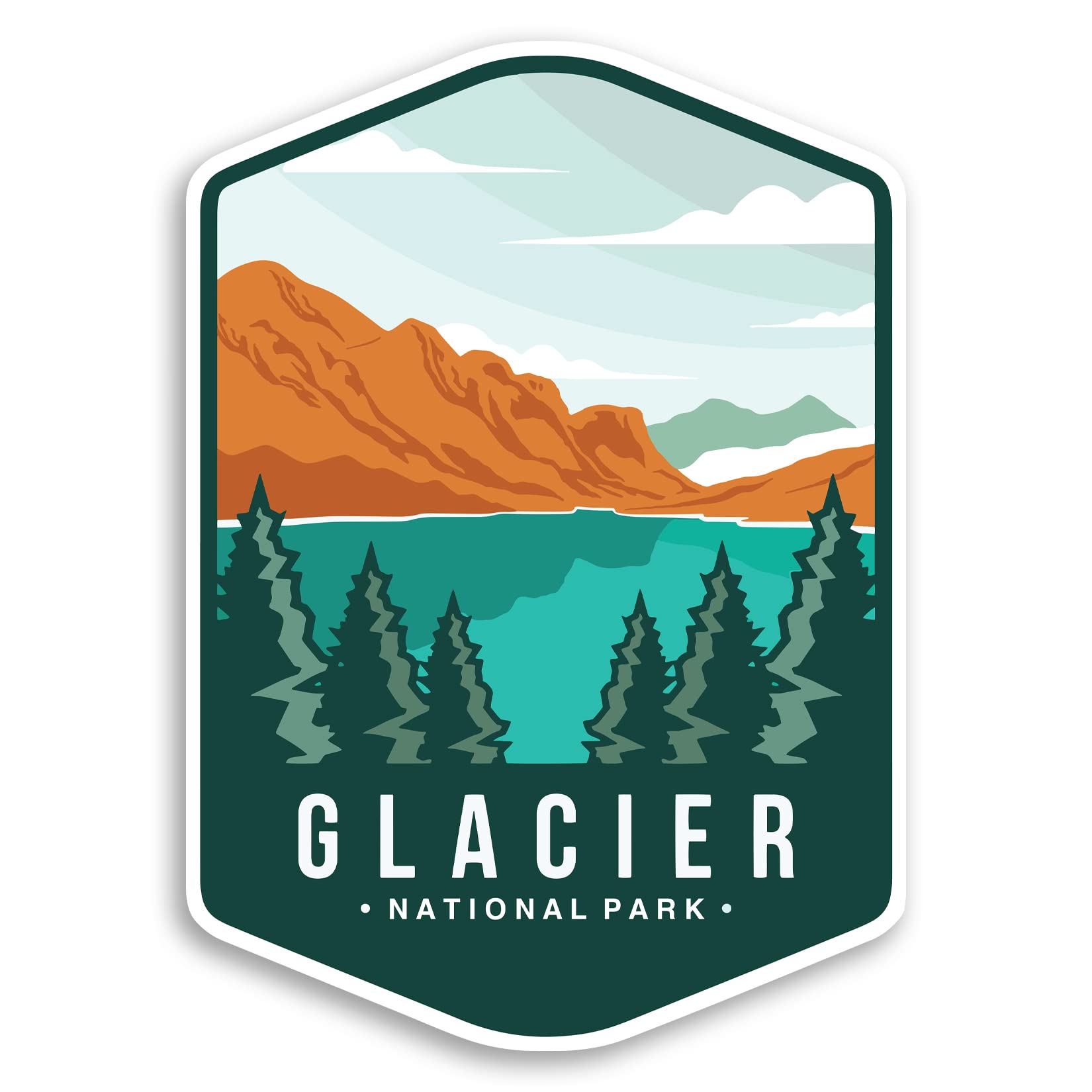 Calcomanía de Parque Nacional Glaciar impermeable y resistente para laptop