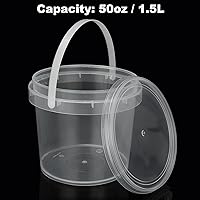 Vista 3 de ZOFORTY 20 recipientes de limo de 50 onzas con tapas y asas, contenedores de plástico de almacenamiento de 50.7 fl oz, estuche de almacenamiento