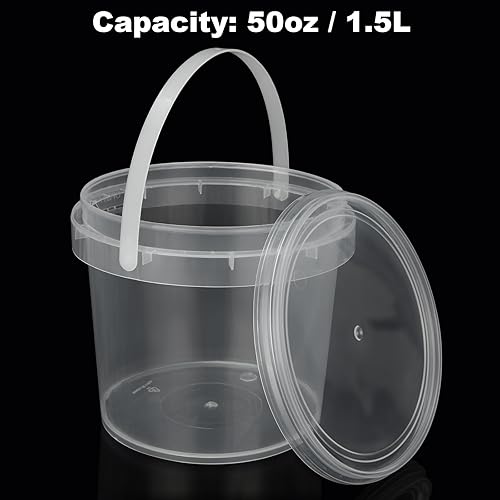 Miniatura 3 de ZOFORTY 20 recipientes de limo de 50 onzas con tapas y asas, contenedores de plástico de almacenamiento de 50.7 fl oz, estuche de almacenamiento de